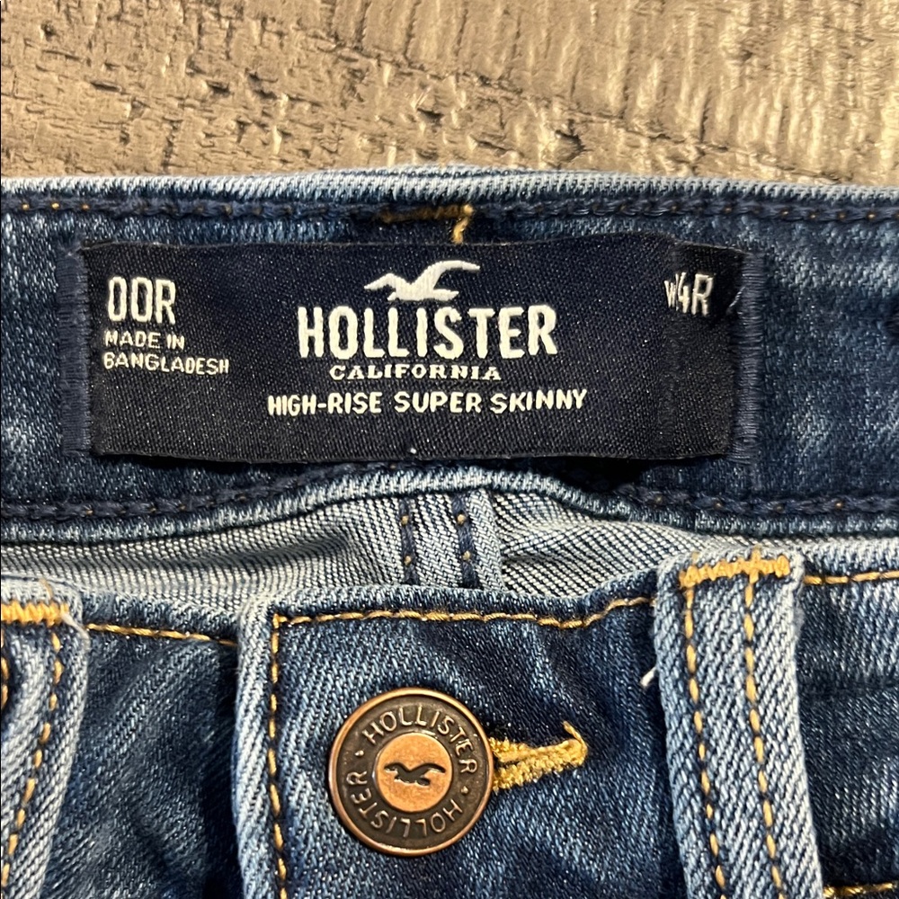 Hollister Classic Blue Jeans 00R W24R High Rise Super Skinny - Picture 7 of 9